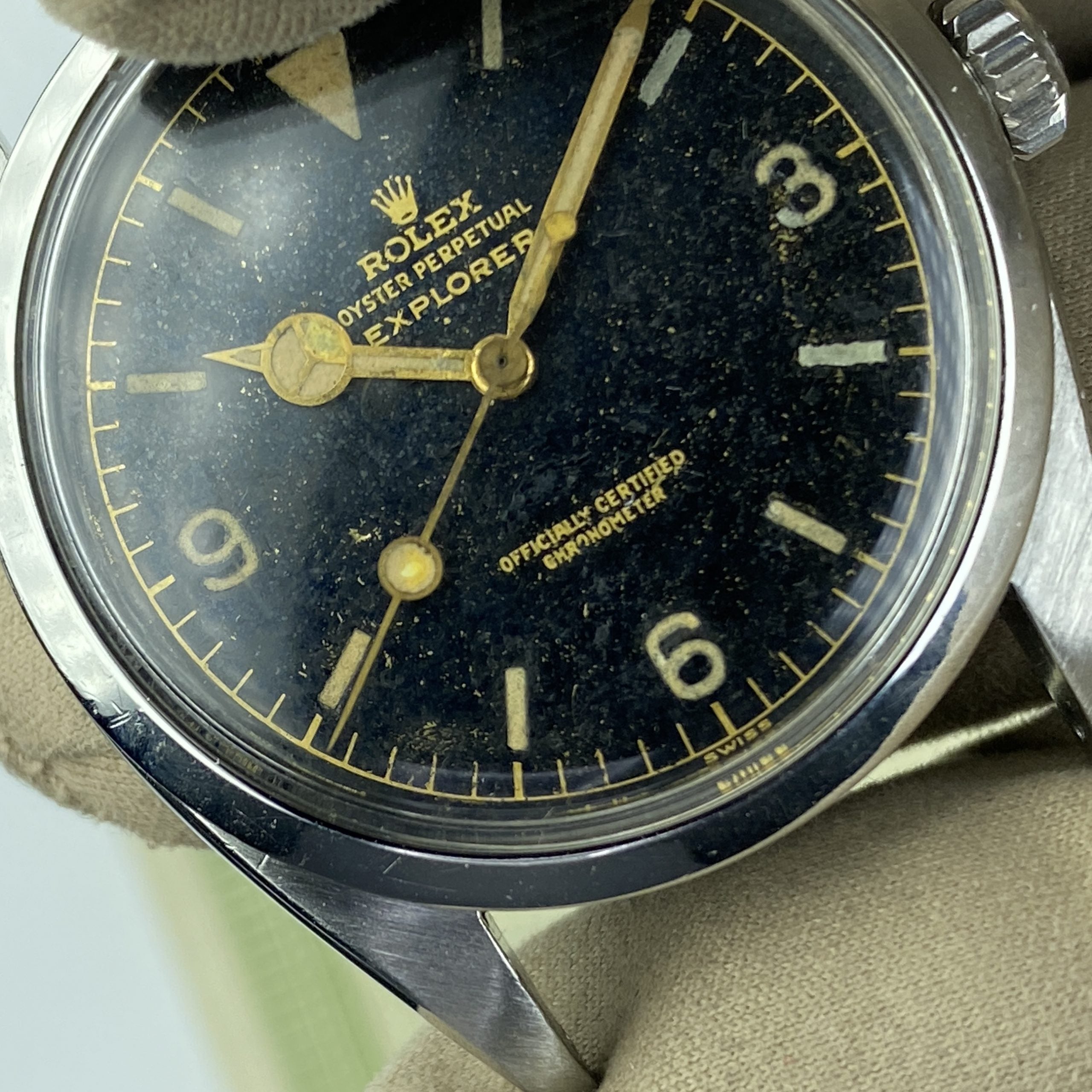 1956 Vintage Rolex Explorer 6610 Gilt Dial with Box & Papers Complete Set