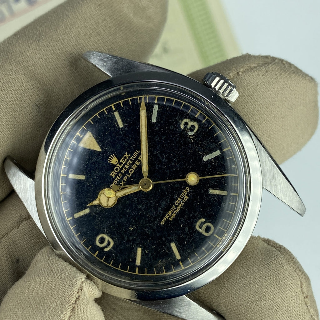 1956 Vintage Rolex Explorer 6610 Gilt Dial with Box & Papers Complete Set