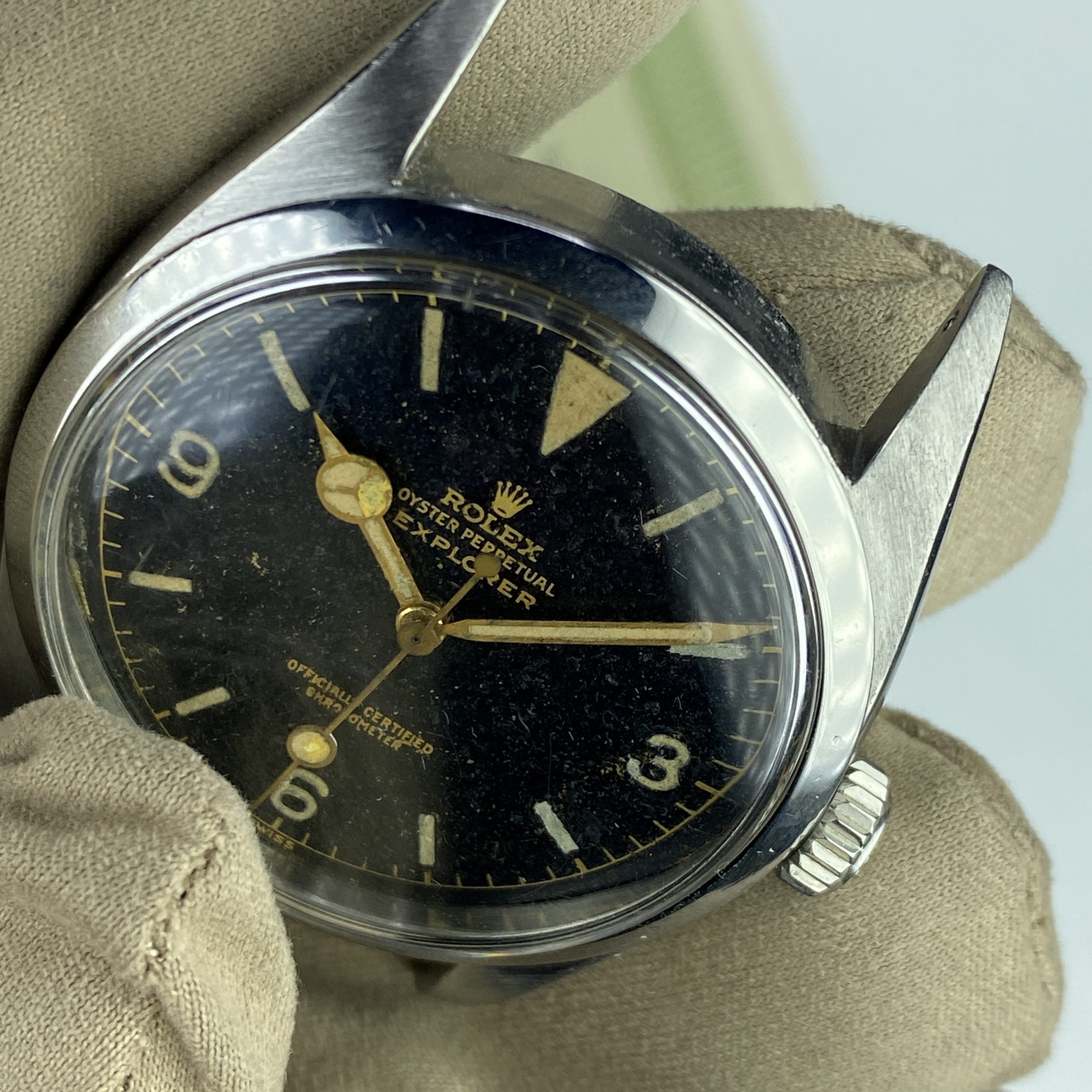 1956 Vintage Rolex Explorer 6610 Gilt Dial with Box & Papers Complete Set