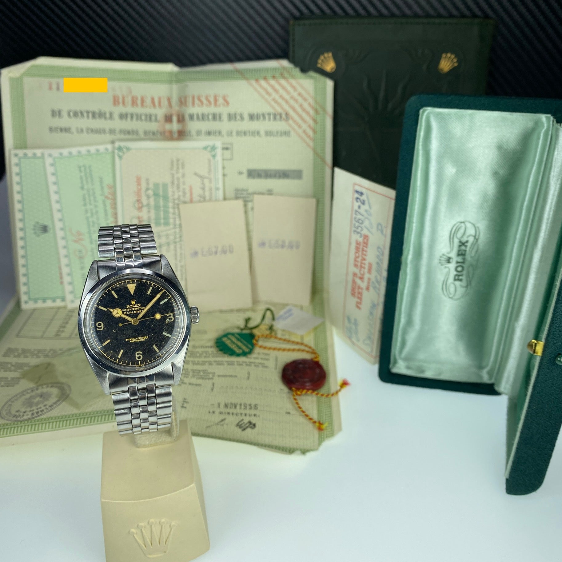 1956 Vintage Rolex Explorer 6610 Gilt Dial with Box & Papers Complete Set