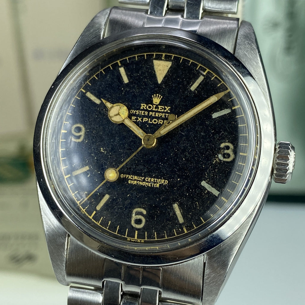 1956 Vintage Rolex Explorer 6610 Gilt Dial with Box & Papers Complete Set