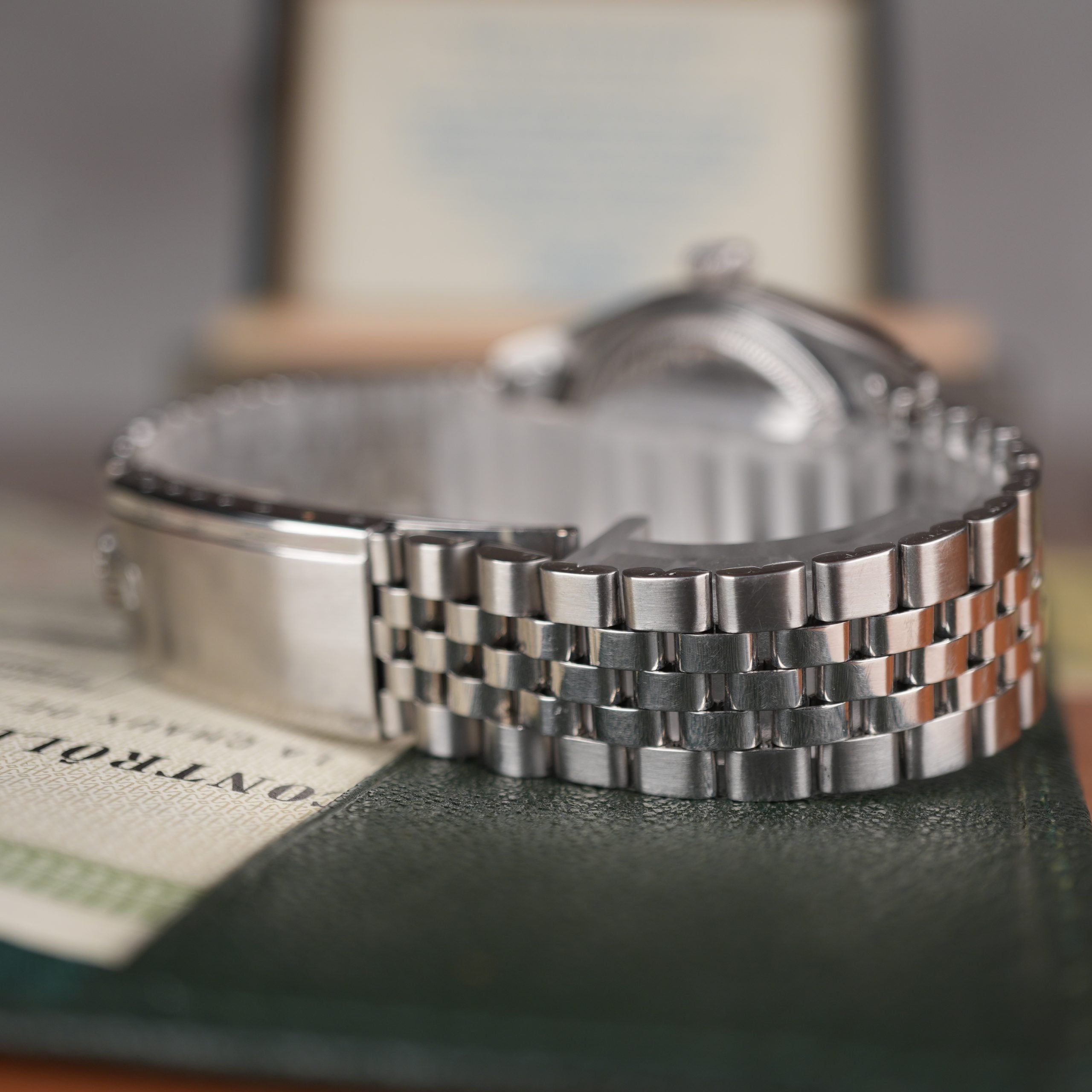 1957 Rolex Datejust 6605 Stainless Steel Pie Pan Dial with Roulette Date Wheel Full Set with Rare Box & Papers