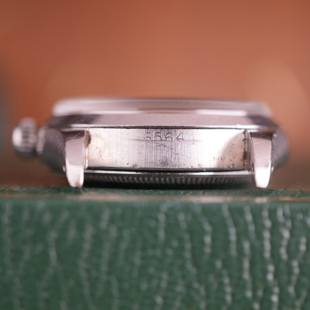 1957 Rolex Oyster Perpetual 6564 Explorer Honeycomb Radium Waffle Dial 34mm with Box