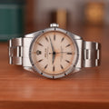 1957 Rolex Oyster Perpetual 6569 Rare Rhodium Dial Turned Bezel Original Bracelet