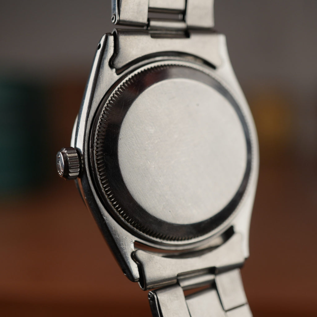 1957 Rolex Oyster Perpetual 6569 Rare Rhodium Dial Turned Bezel Original Bracelet