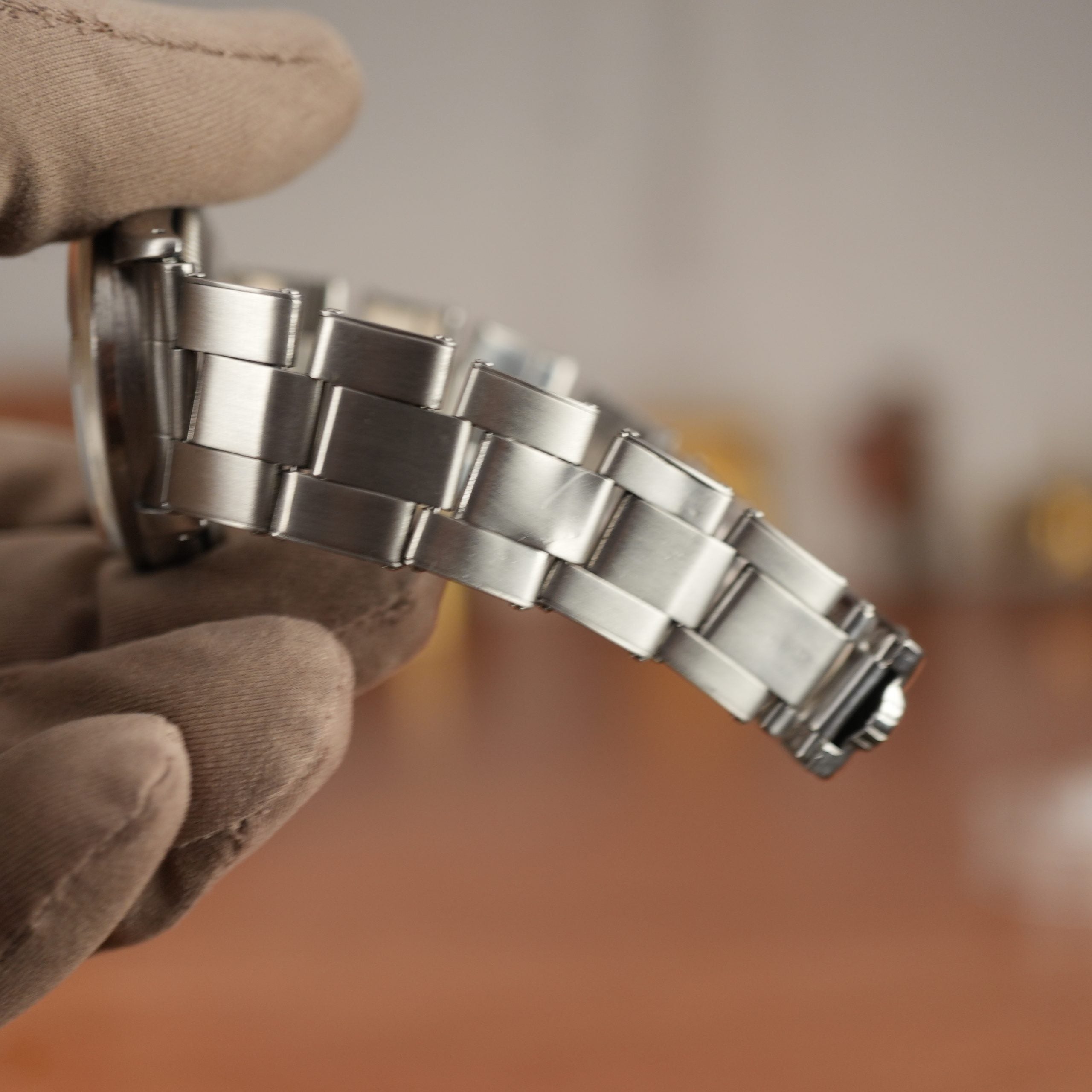 1957 Rolex Oyster Perpetual 6569 Rare Rhodium Dial Turned Bezel Original Bracelet