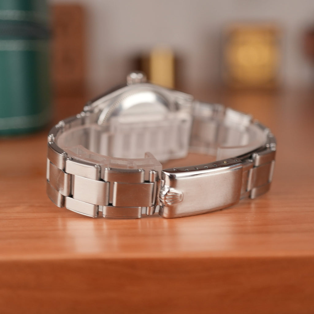 1957 Rolex Oyster Perpetual 6569 Rare Rhodium Dial Turned Bezel Original Bracelet