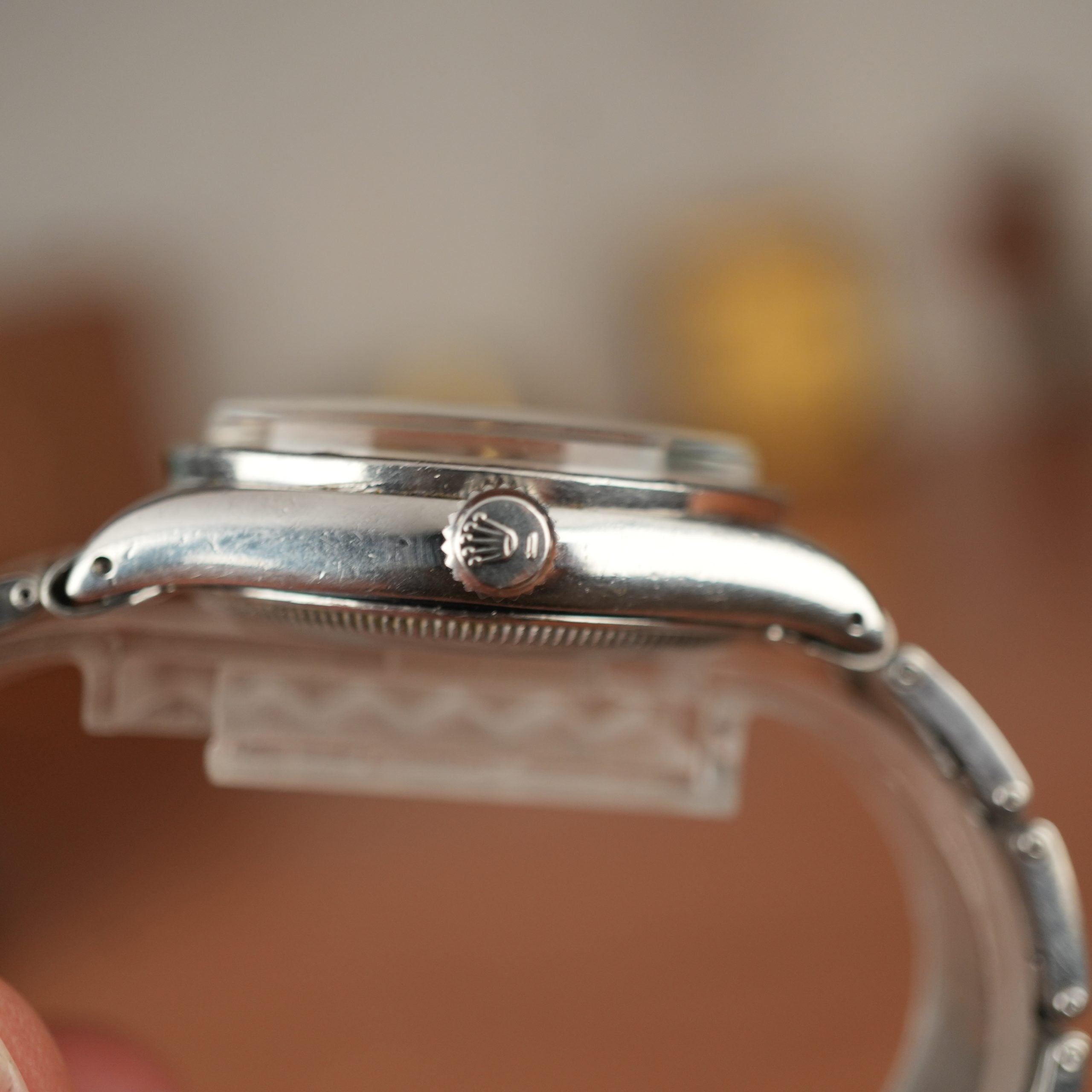 1957 Rolex Oyster Perpetual 6569 Rare Rhodium Dial Turned Bezel Original Bracelet