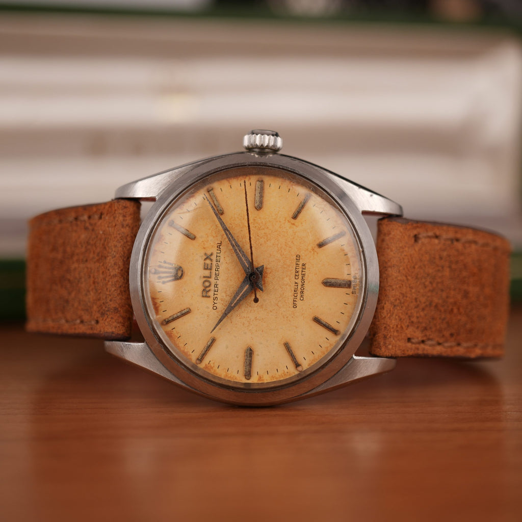 1957 Rolex Oyster Perpetual Chronometer Ref. 6564 Tropical Dial Full Set With Original Box