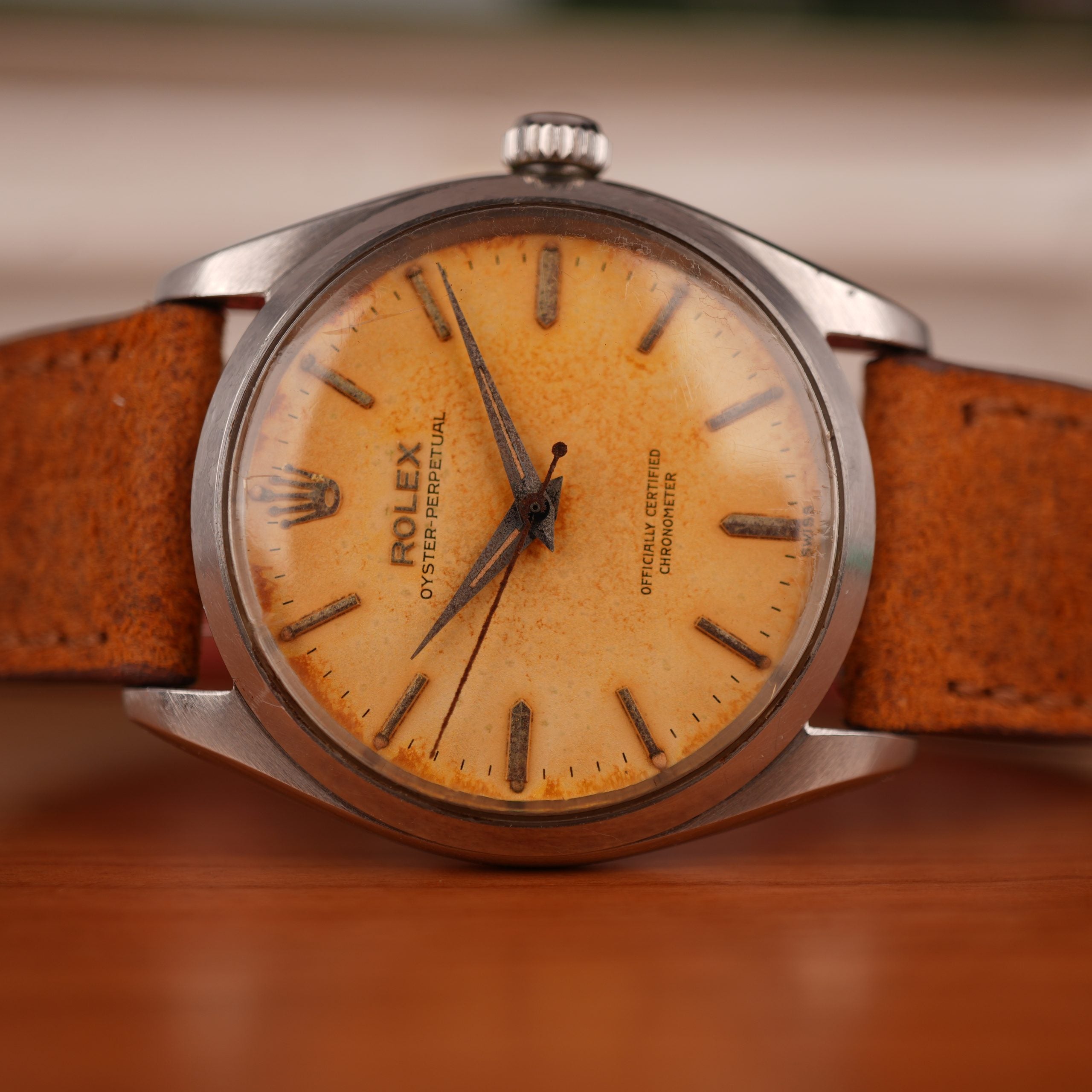 1957 Rolex Oyster Perpetual Chronometer Ref. 6564 Tropical Dial Full Set With Original Box