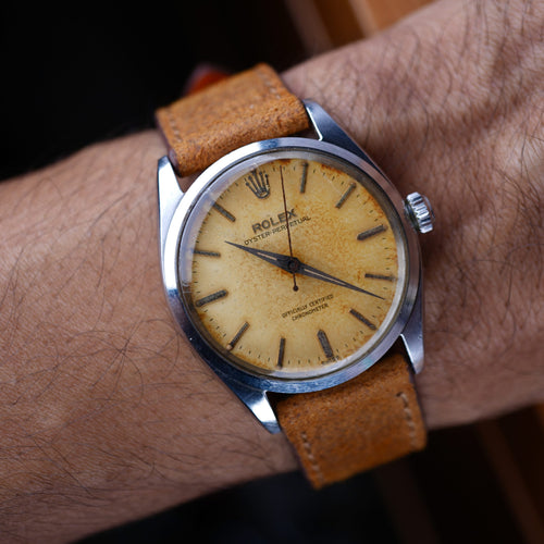 1957 Rolex Oyster Perpetual Chronometer Ref. 6564 Tropical Dial Full Set With Original Box