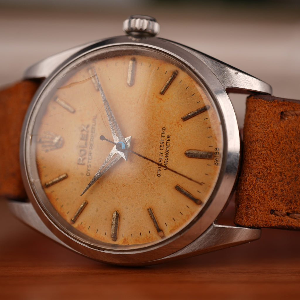 1957 Rolex Oyster Perpetual Chronometer Ref. 6564 Tropical Dial Full Set With Original Box