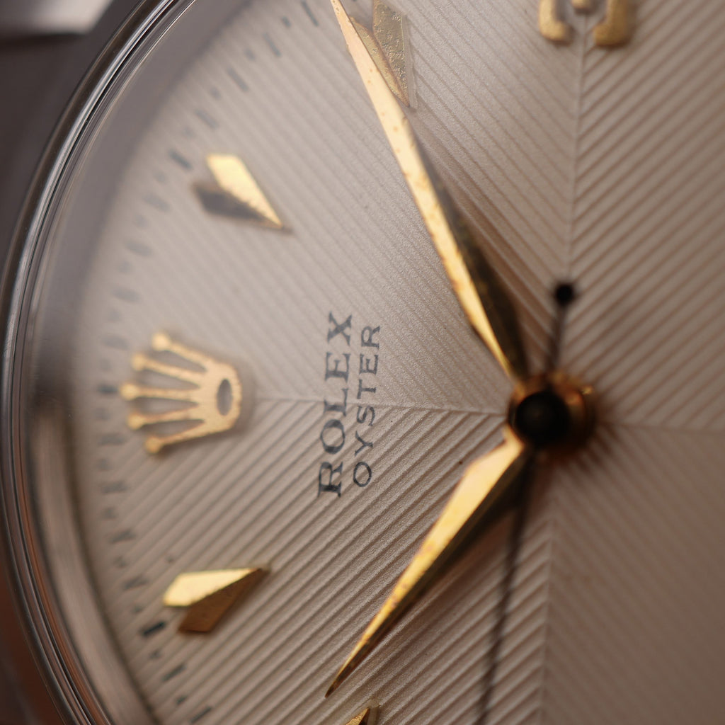 1957 Rolex Oyster Precision Ref. 6422 With Rare Explorer Chevron Dial, Original Bracelet and Box