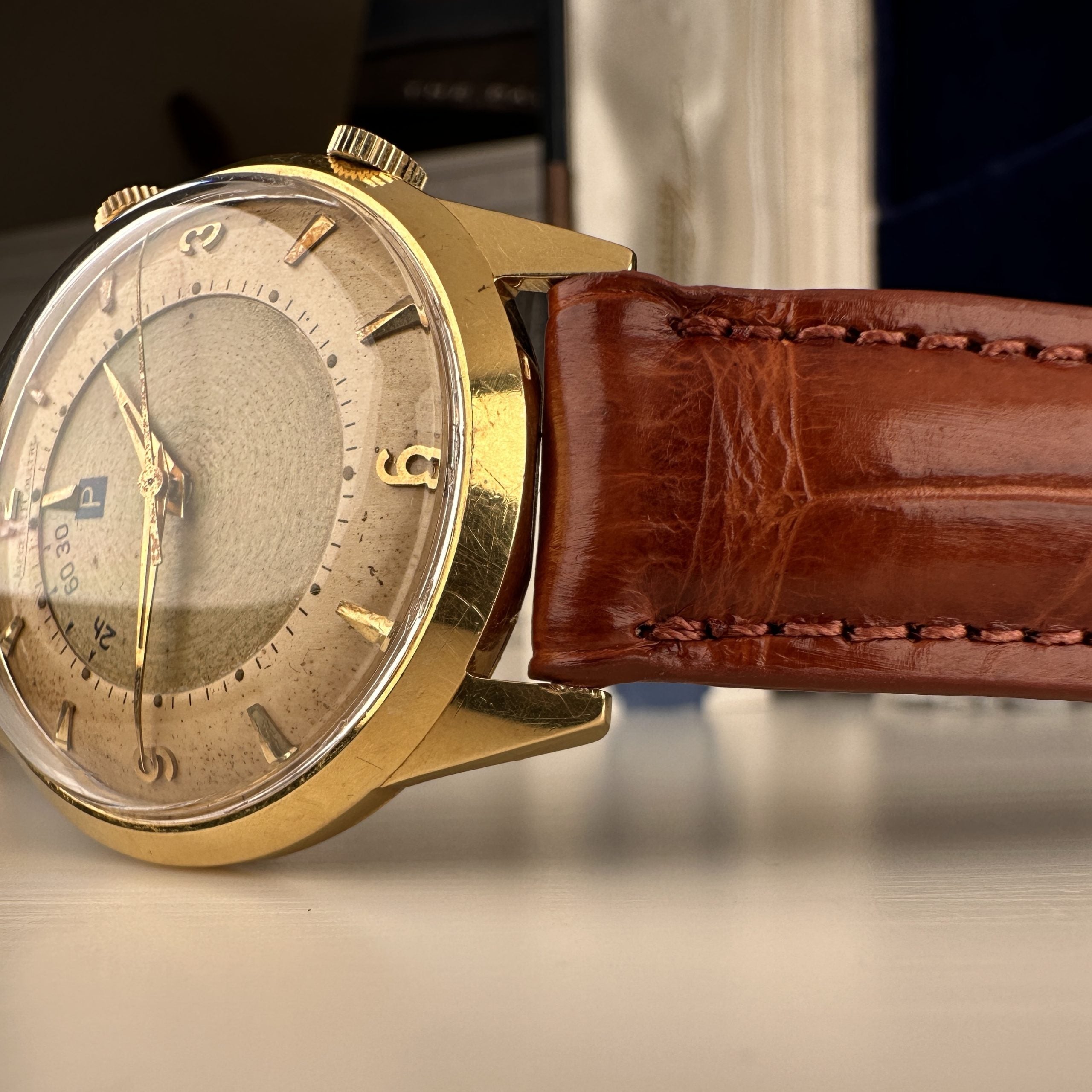 1959 Very Rare Jaeger LeCoulre Memovox 3159 Parking Alarm 18k Solid Gold With Archive from JLC