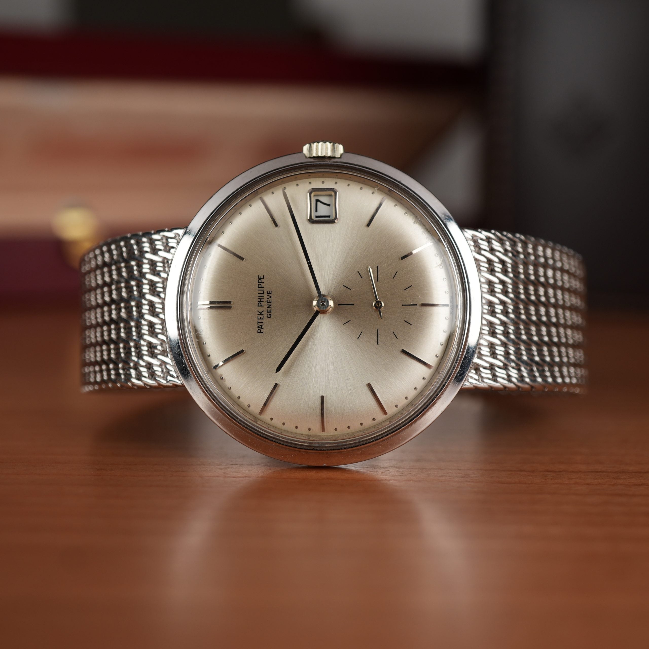 1960 Patek Philippe Calatrava 3445G White Gold Unique Gay Frères Bracelet  Unpolished
