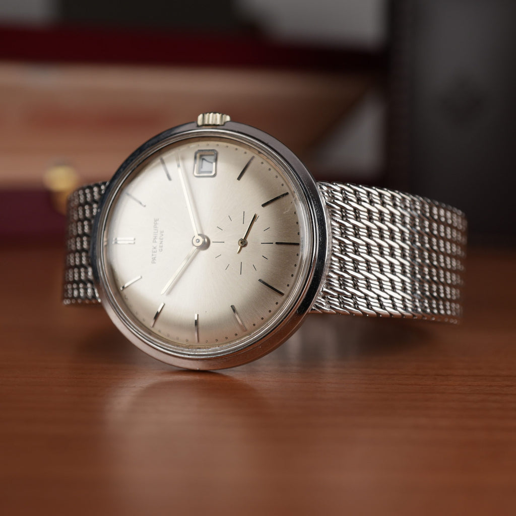 1960 Patek Philippe Calatrava 3445G White Gold Unique Gay Frères Bracelet  Unpolished