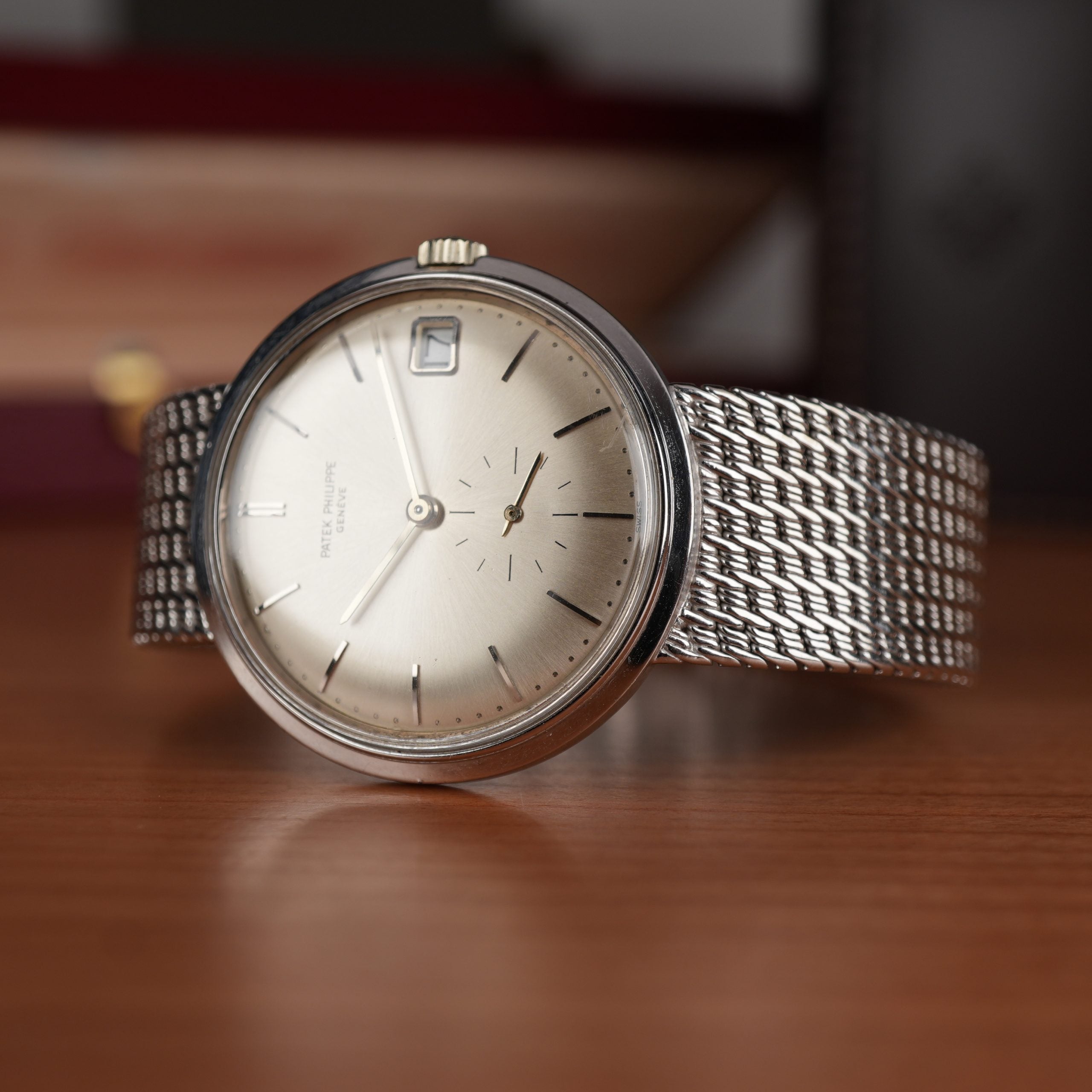 1960 Patek Philippe Calatrava 3445G White Gold Unique Gay Frères Bracelet  Unpolished