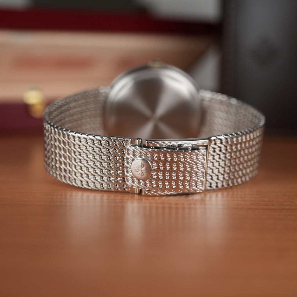 1960 Patek Philippe Calatrava 3445G White Gold Unique Gay Frères Bracelet  Unpolished