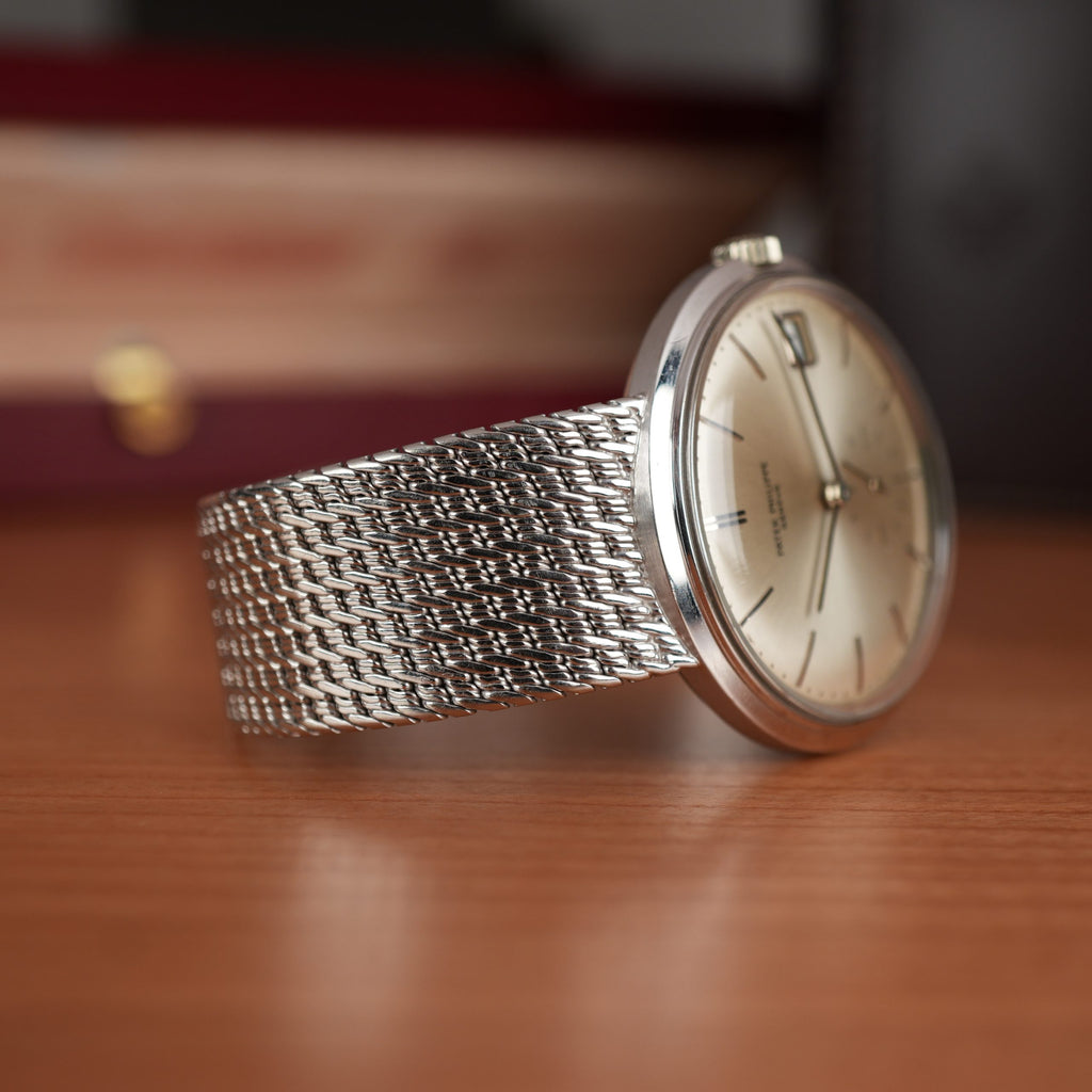 1960 Patek Philippe Calatrava 3445G White Gold Unique Gay Frères Bracelet  Unpolished