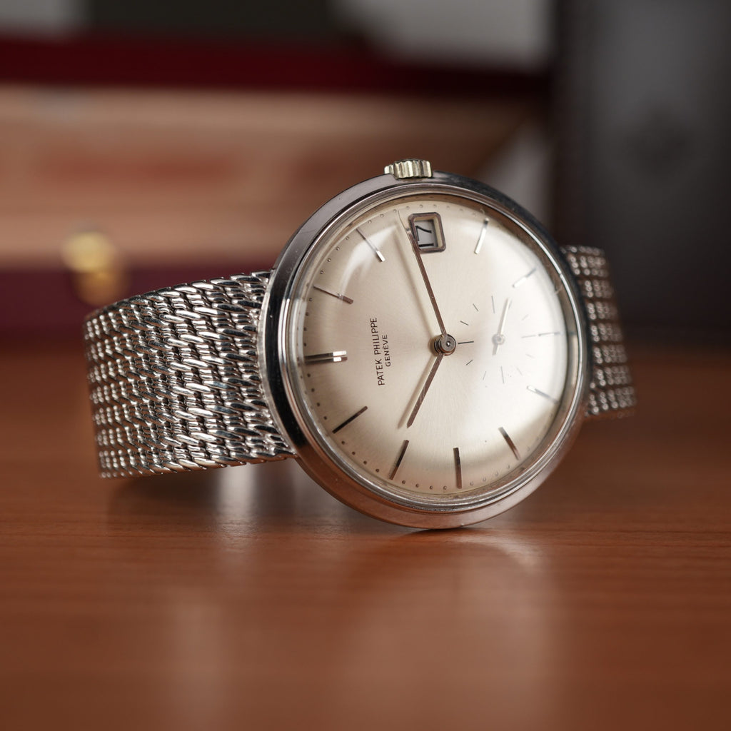 1960 Patek Philippe Calatrava 3445G White Gold Unique Gay Frères Bracelet  Unpolished