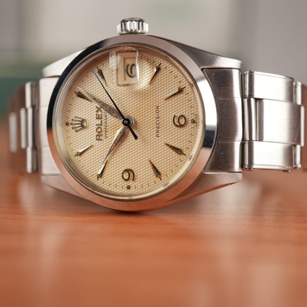 1960 Rolex Oyster Precision 6466 Boy Size Original Waffle Dial with Box