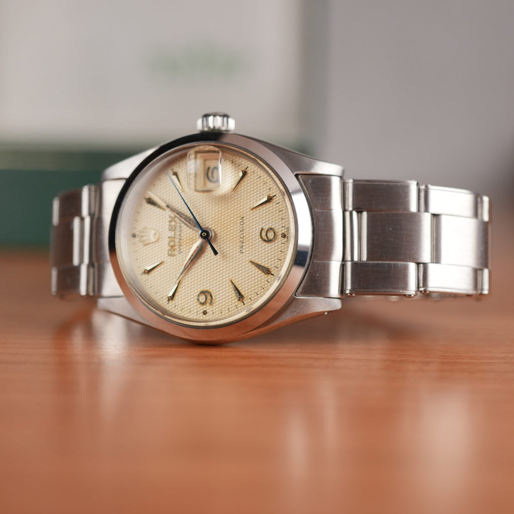 1960 Rolex Oyster Precision 6466 Boy Size Original Waffle Dial with Box