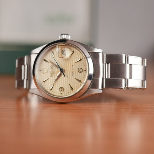 1960 Rolex Oyster Precision 6466 Boy Size Original Waffle Dial with Box