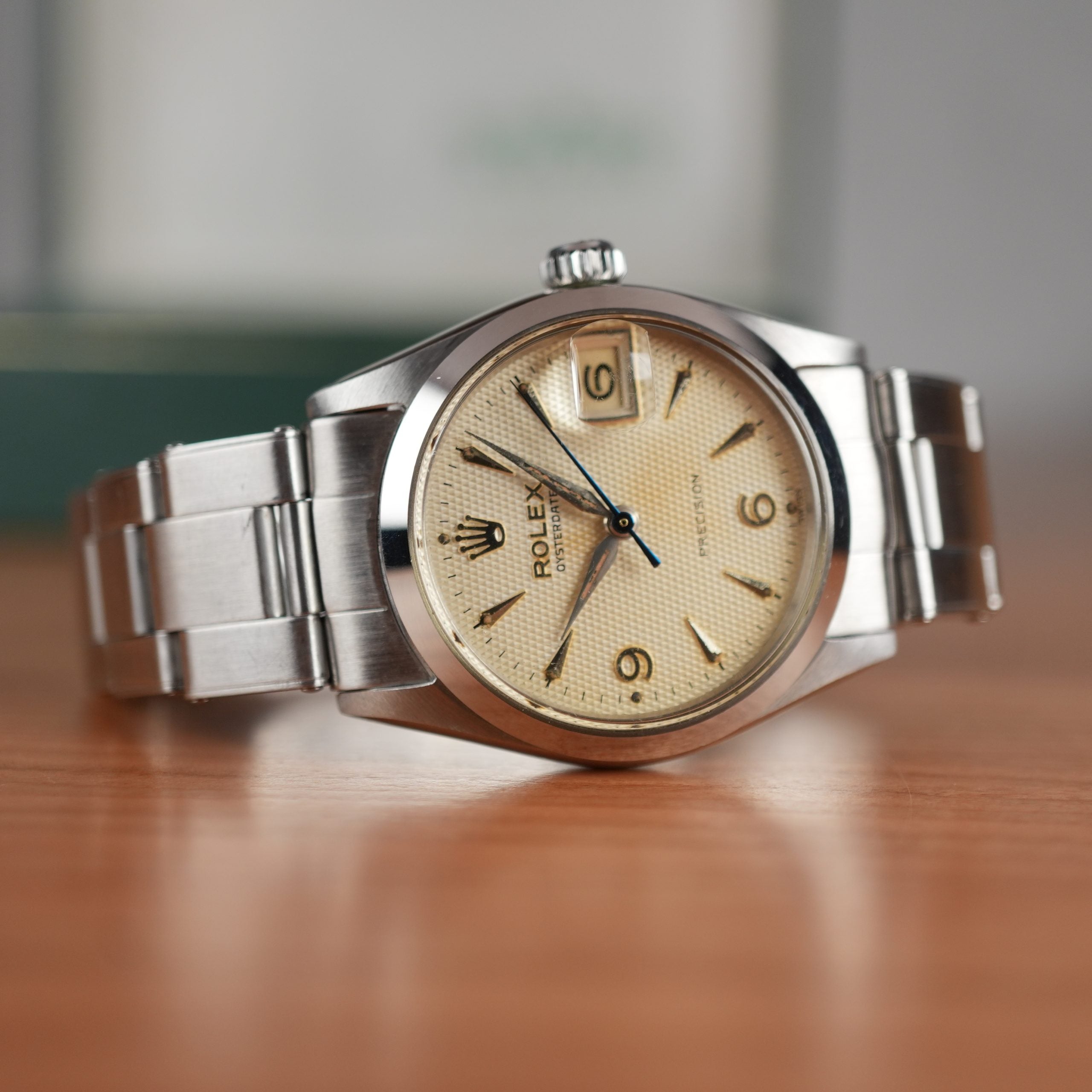 1960 Rolex Oyster Precision 6466 Boy Size Original Waffle Dial with Box