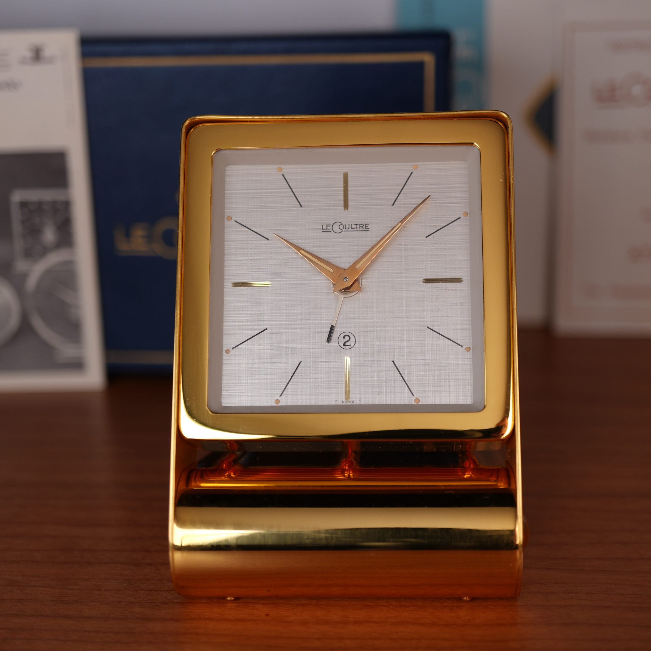 1960s NOS Jaeger-LeCoultre LeCoultre Ref. 4149 Miniature Travel Alarm Clock Full Set