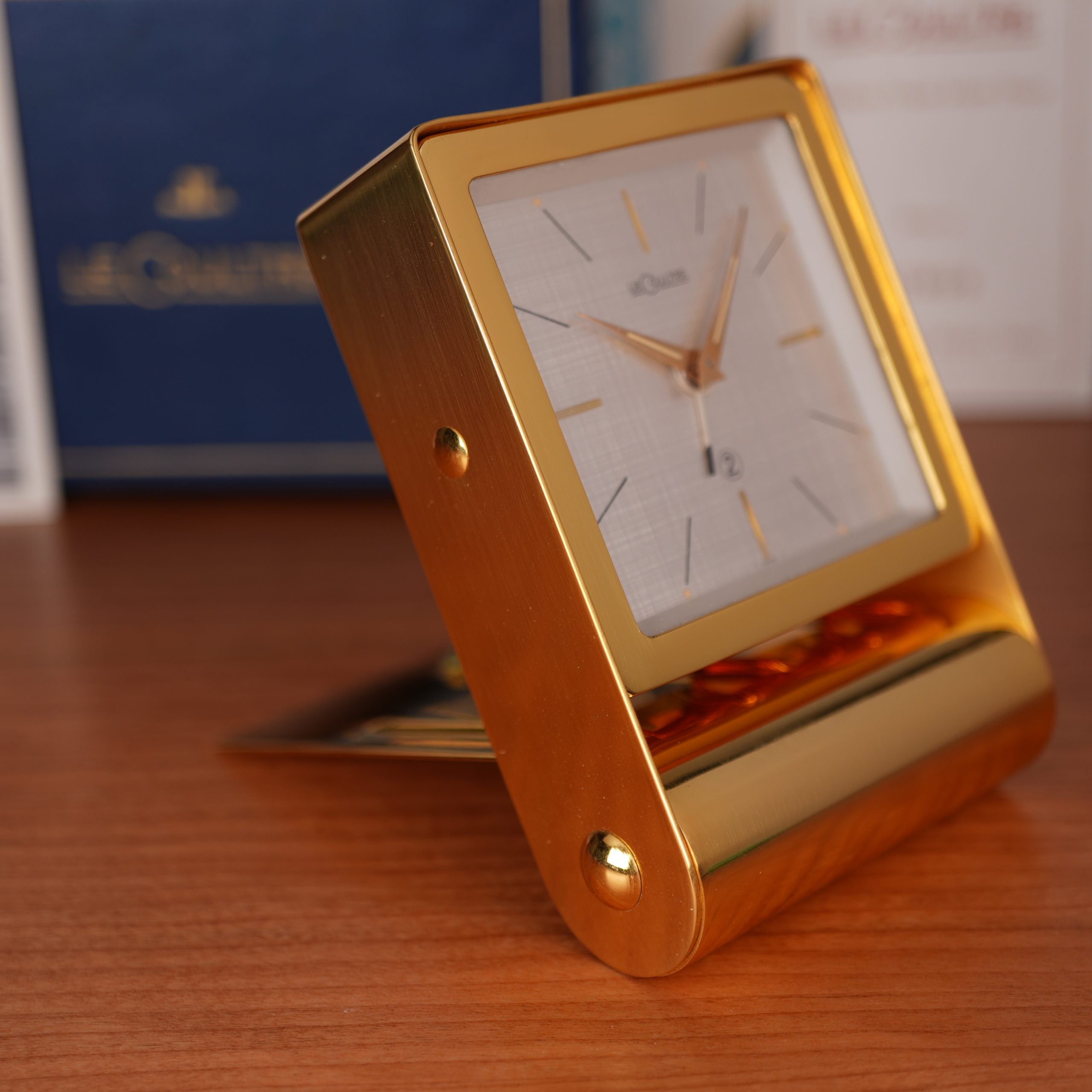 1960s NOS Jaeger-LeCoultre LeCoultre Ref. 4149 Miniature Travel Alarm Clock Full Set
