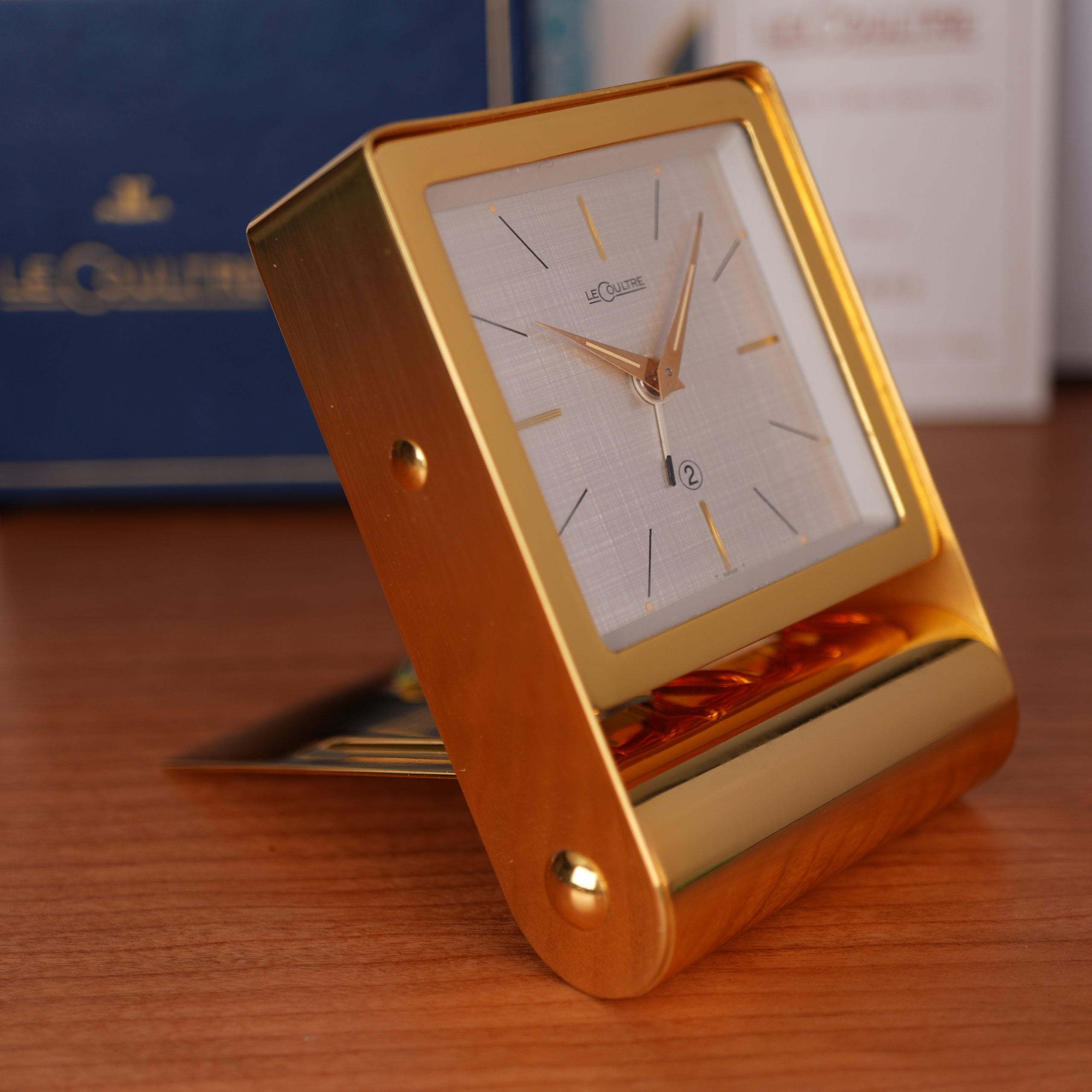 1960s NOS Jaeger-LeCoultre LeCoultre Ref. 4149 Miniature Travel Alarm Clock Full Set