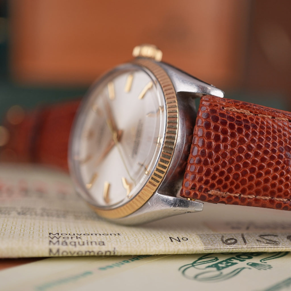 1962 Rolex Oyster Perpetual 1005 Steel and Gold with Original Chronometer Certificate Box and Papers