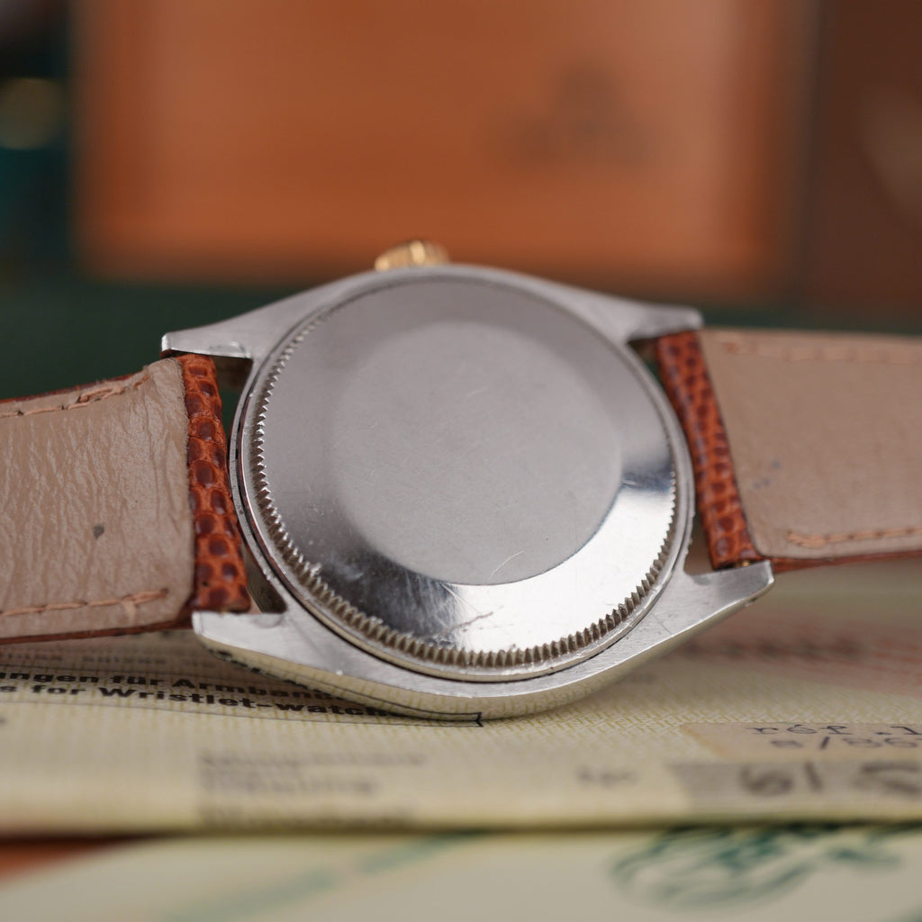 1962 Rolex Oyster Perpetual 1005 Steel and Gold with Original Chronometer Certificate Box and Papers