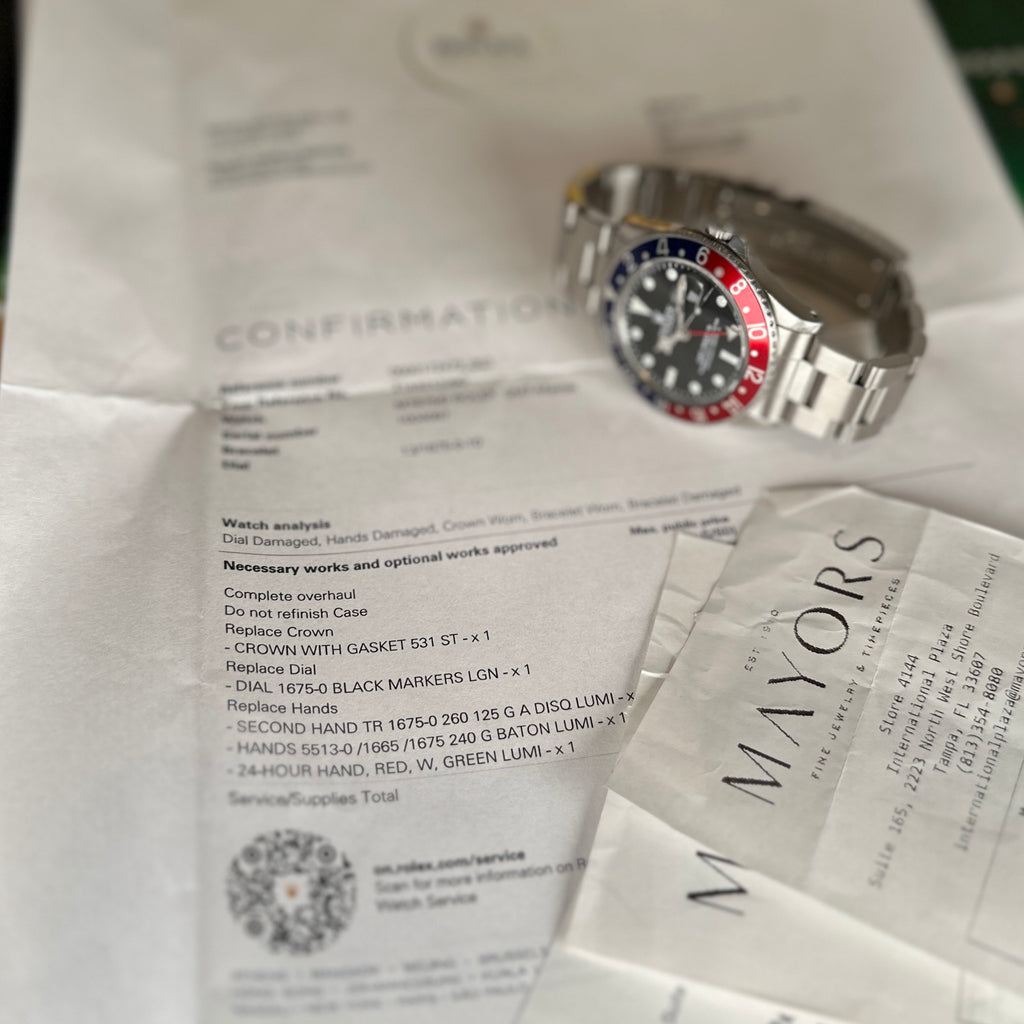1964 Rolex GMT-Master 1675 Pepsi Completely serviced by Rolex USA in 2023