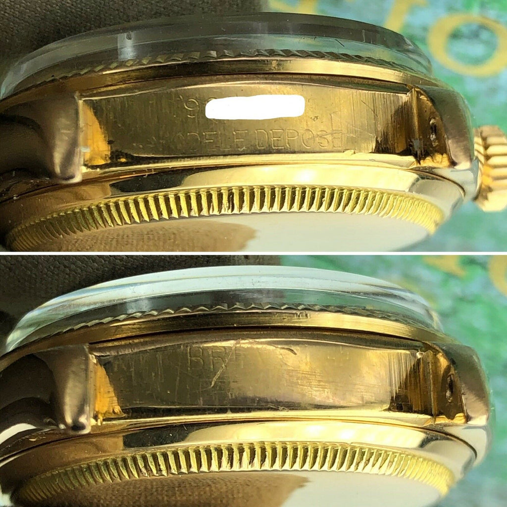 1964 Vintage Rolex Datejust 6305 Solid 18k Rose Pink Gold Ovettone Bubbleback