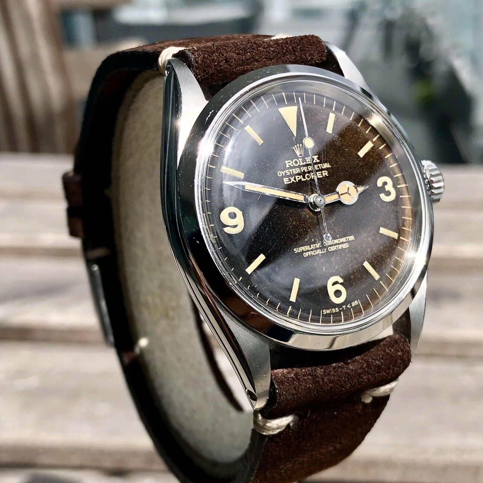 1965 Vintage Rolex Explorer 1016 Gilt Tropical Brown Dial