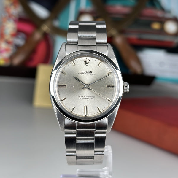 1966 Rolex Oyster Perpetual 1018 Silver Dial 36mm on Oyster bracelet