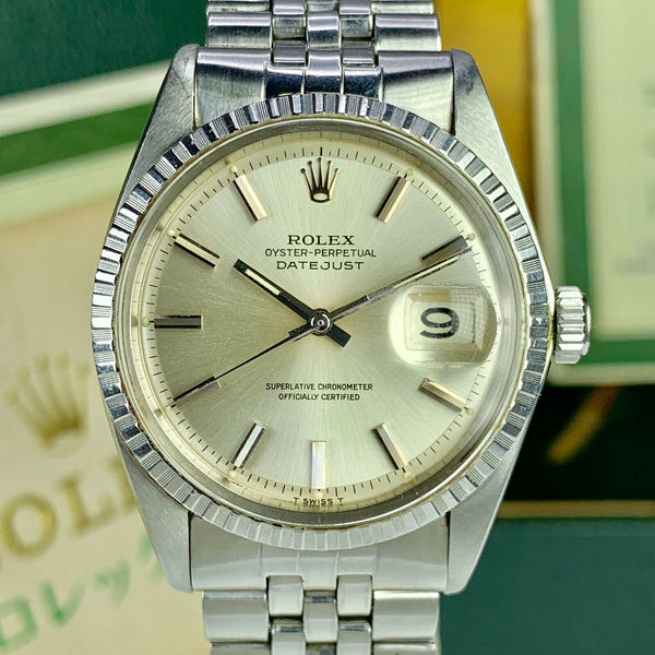 1966 Vintage Rolex Datejust 1603 Silver Dial W/ Box & Papers Full Service Papers