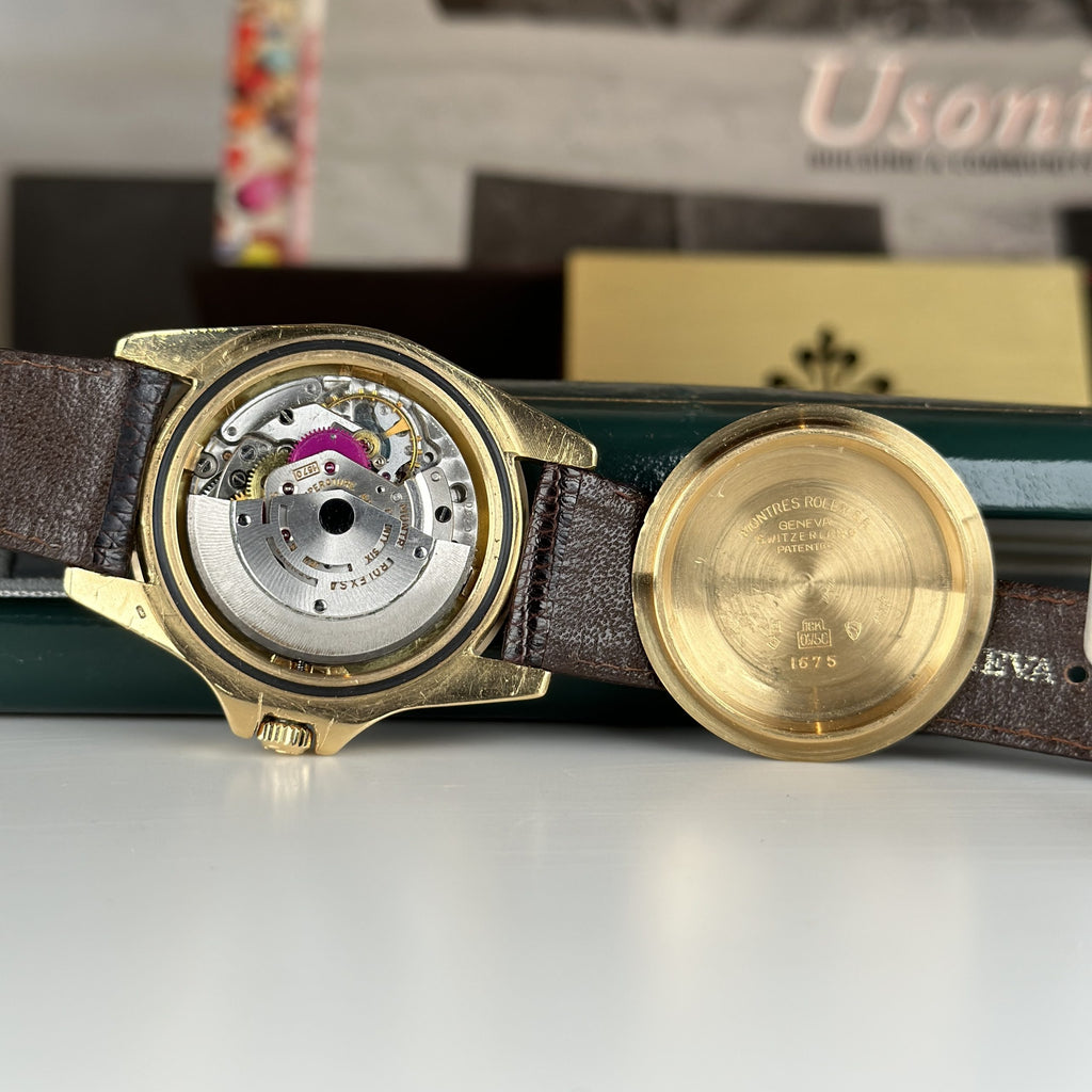 1967 Rolex GMT-Master 1675 Concorde Brown Nipple Dial 18k Yellow Gold