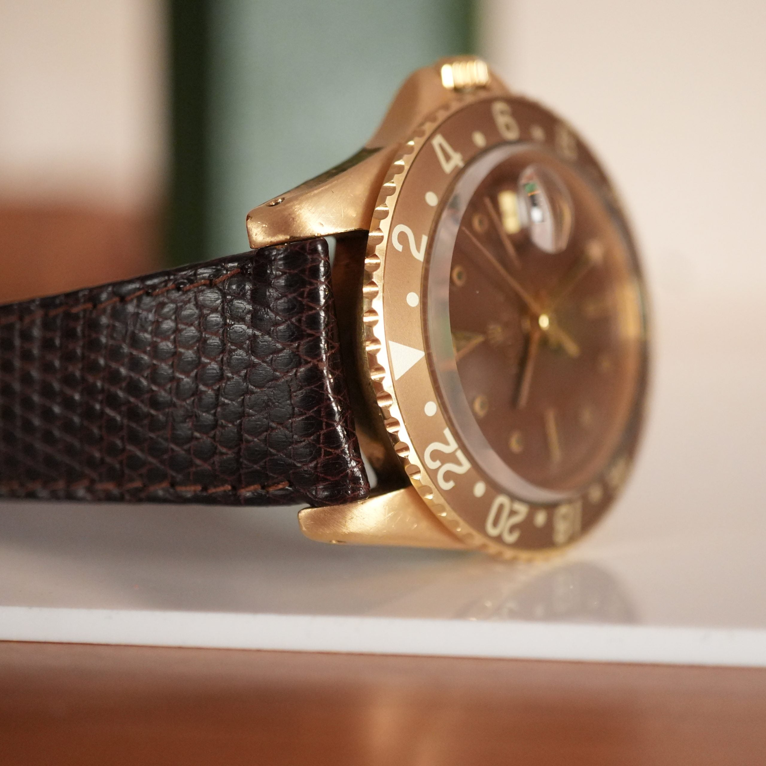 1967 Rolex GMT-Master 1675 Concorde Brown Nipple Dial 18k Yellow Gold