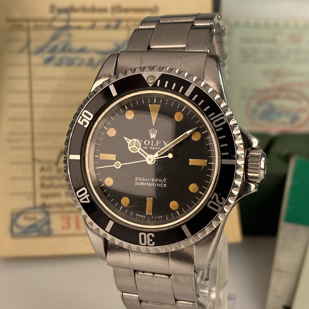 1967 Rolex Submariner 5513 Meter First Dial Extra Complete Set Box and Papers Collector Set