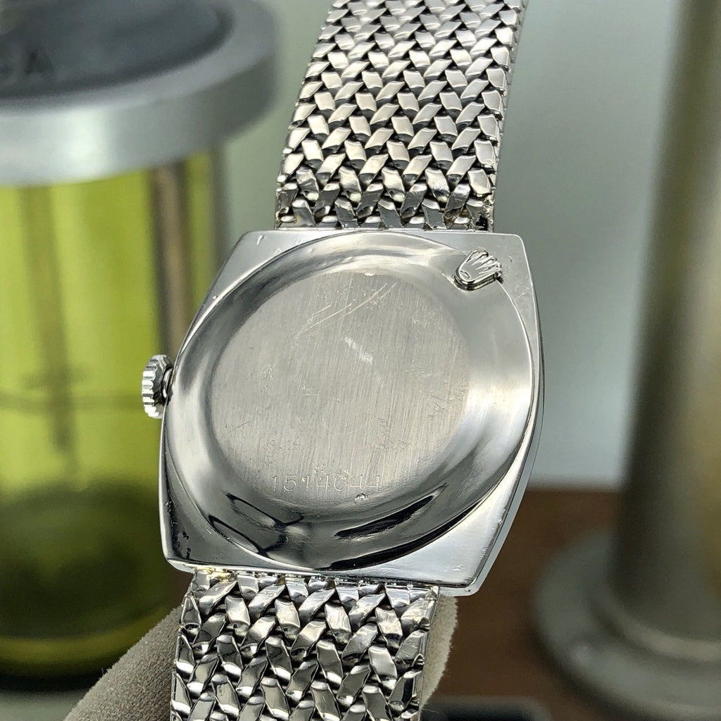 1967 Vintage Unique Rolex Geneve 18k Solid White Gold Cal. 1600 Manual