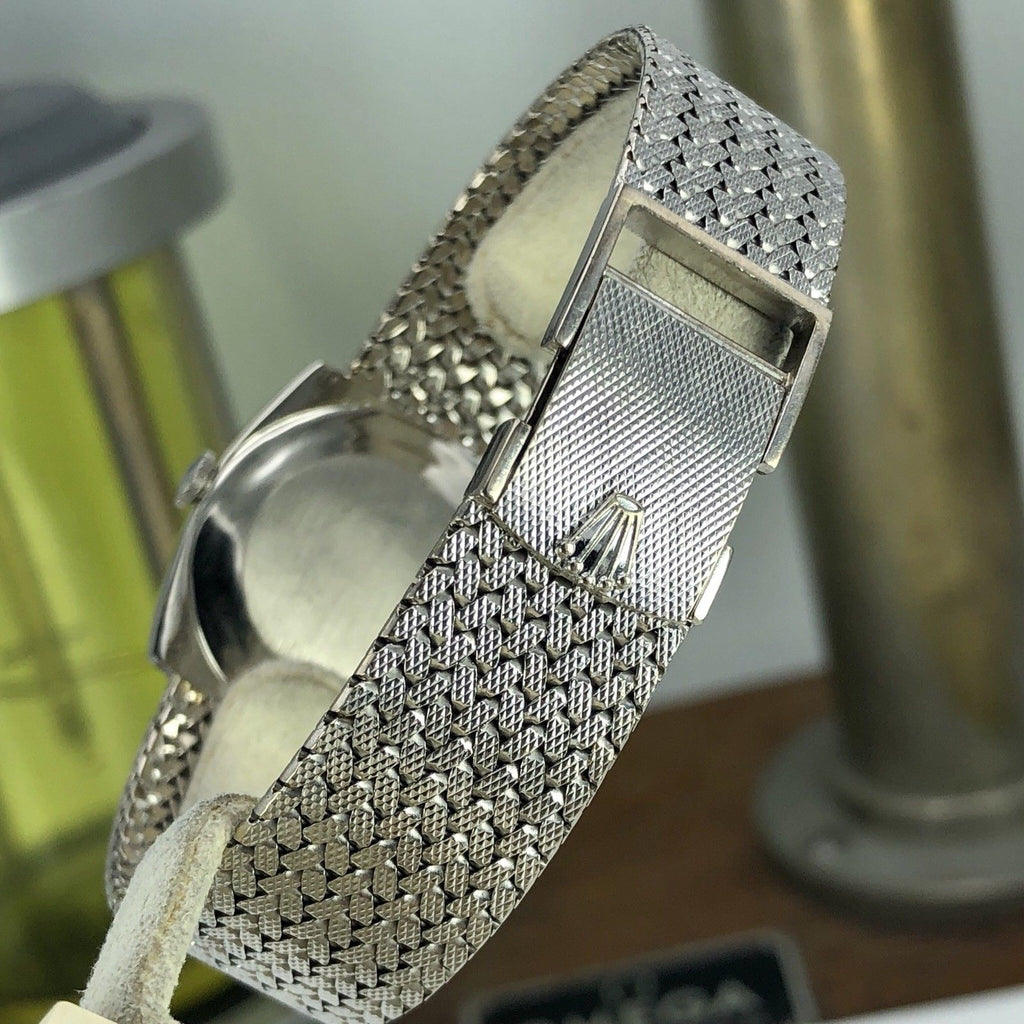 1967 Vintage Unique Rolex Geneve 18k Solid White Gold Cal. 1600 Manual