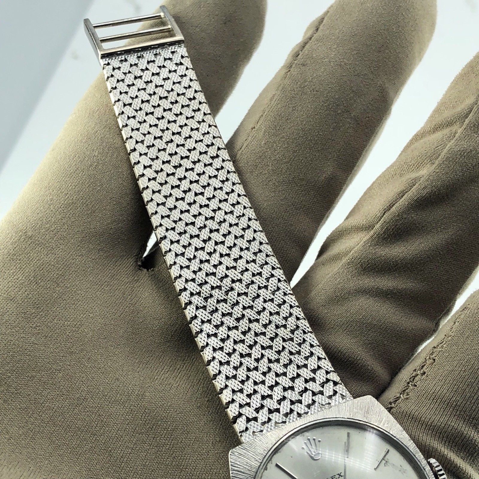 1967 Vintage Unique Rolex Geneve 18k Solid White Gold Cal. 1600 Manual
