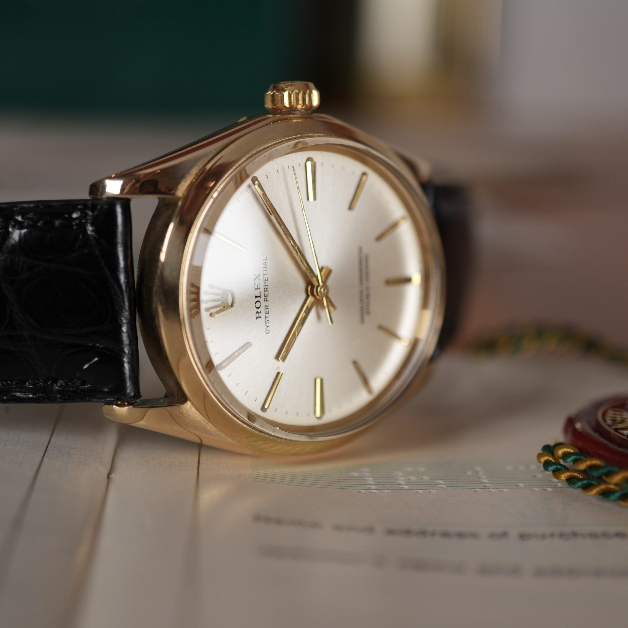 1968 Rolex 1002 Coca Cola 14K Gold Award Watch Full Set Double Punched Papers