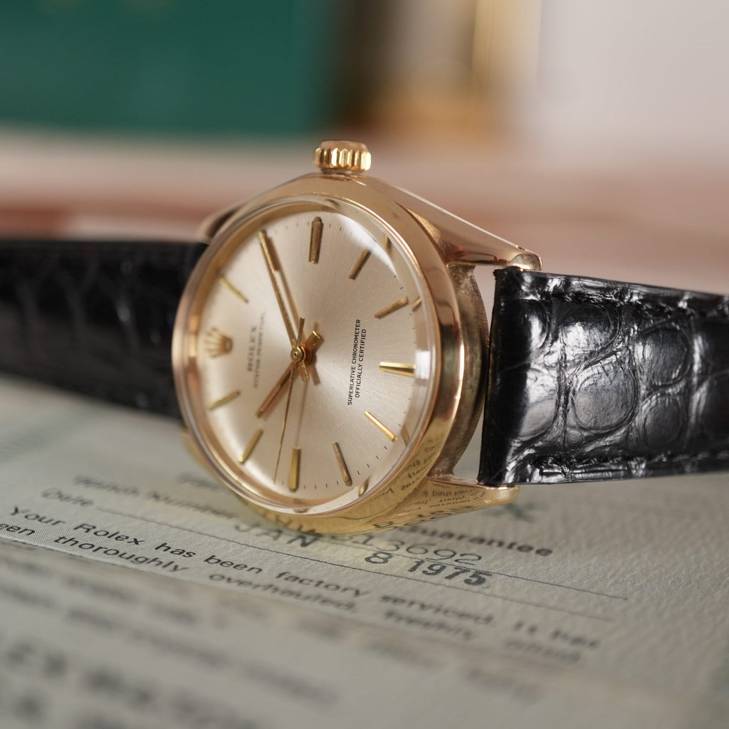 1968 Rolex 1002 Coca Cola 14K Gold Award Watch Full Set Double Punched Papers