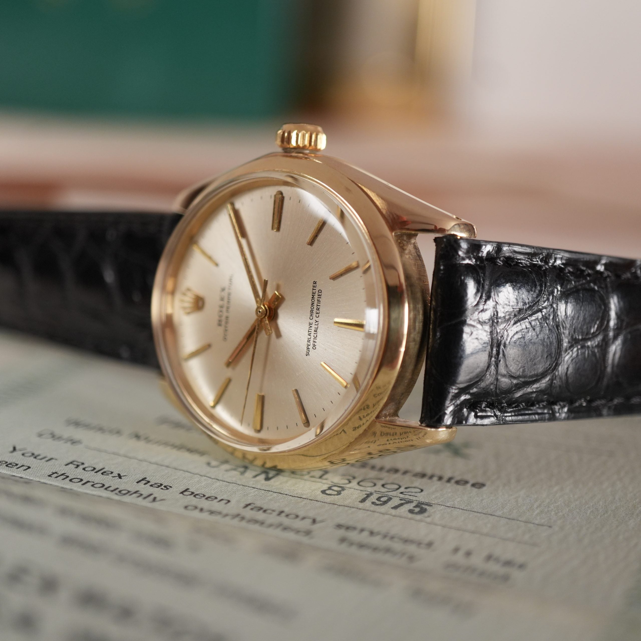 1968 Rolex 1002 Coca Cola 14K Gold Award Watch Full Set Double Punched Papers