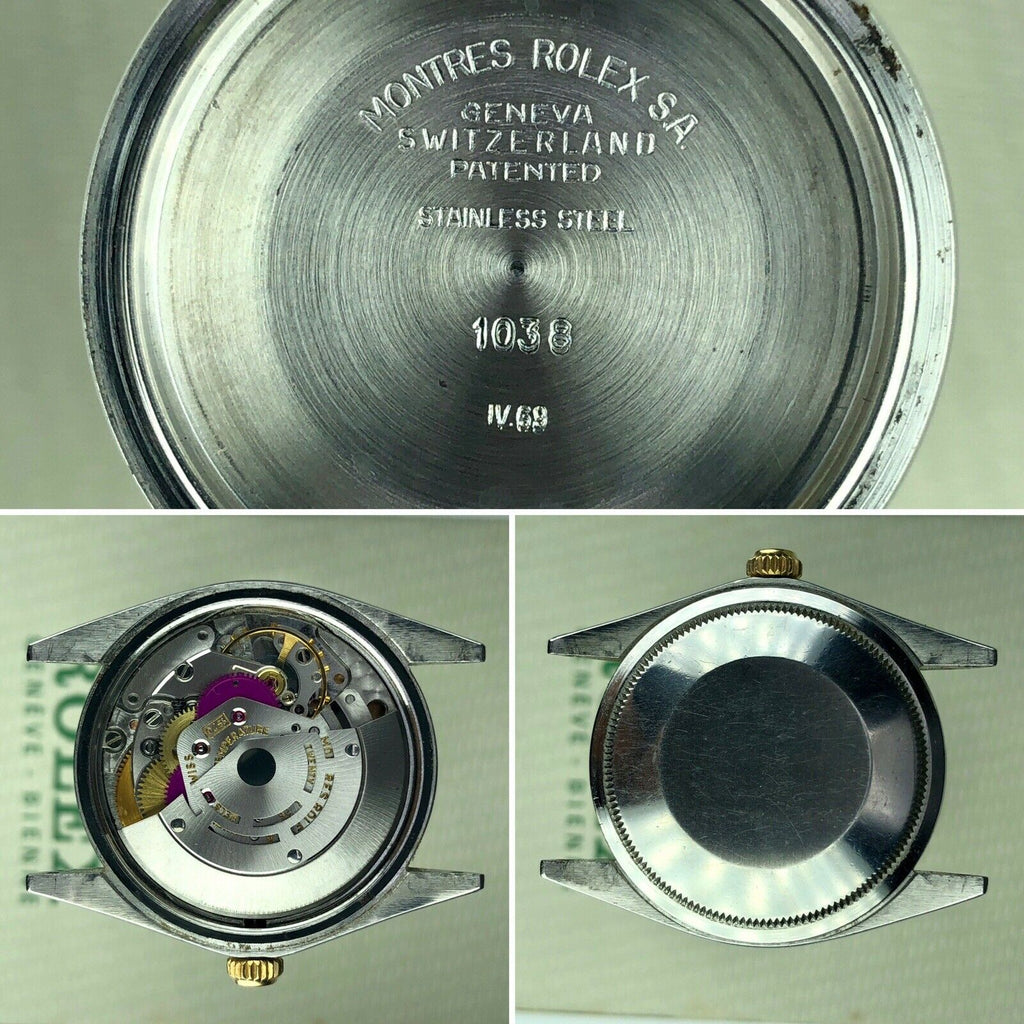 1969 Rolex Oyster Perpetual Factory Zephyr Dial 2 Tone 1038 34mm Box & Double Papers