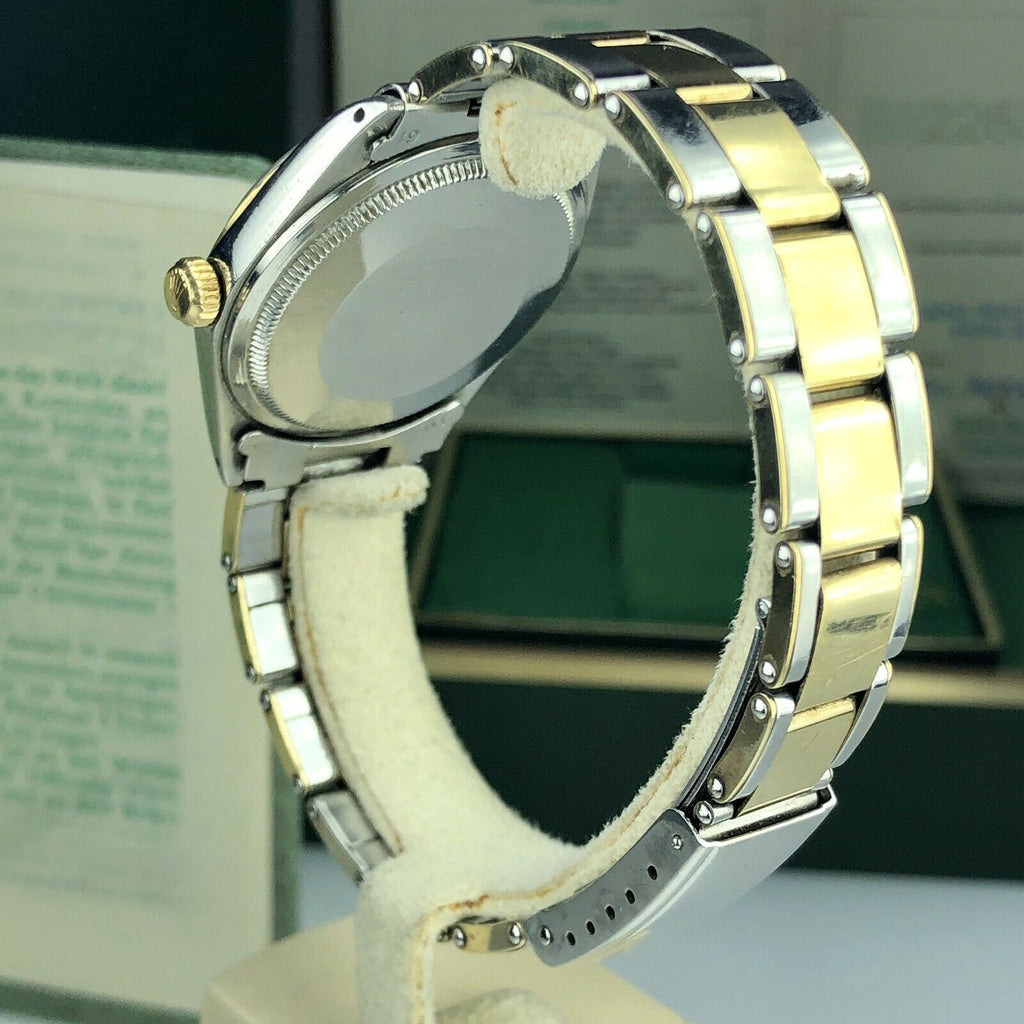 1969 Rolex Oyster Perpetual Factory Zephyr Dial 2 Tone 1038 34mm Box & Double Papers