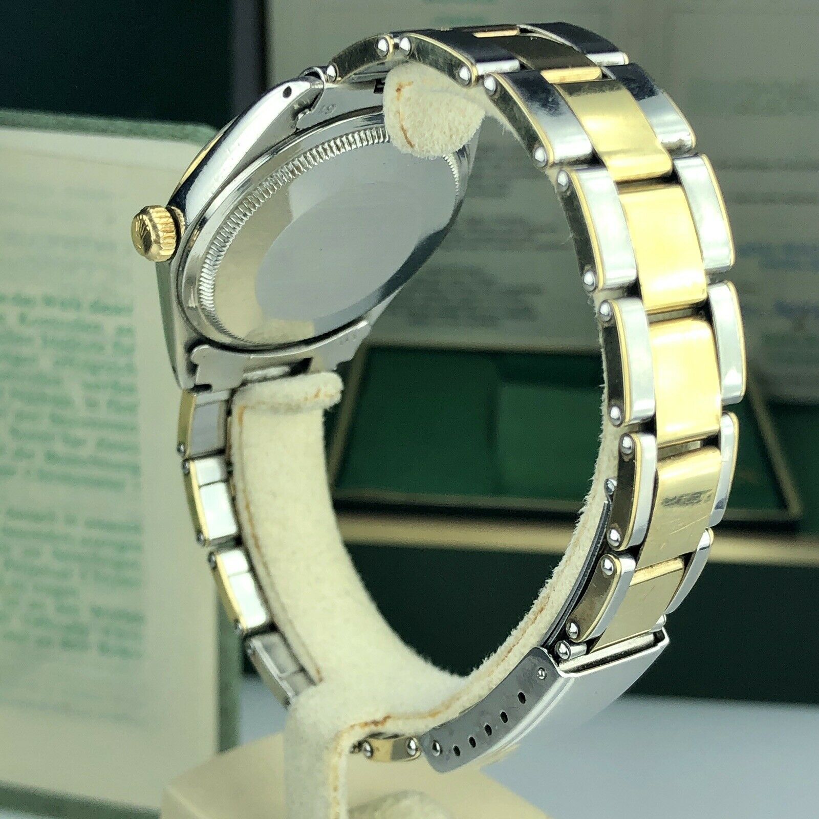 1969 Rolex Oyster Perpetual Factory Zephyr Dial 2 Tone 1038 34mm Box & Double Papers